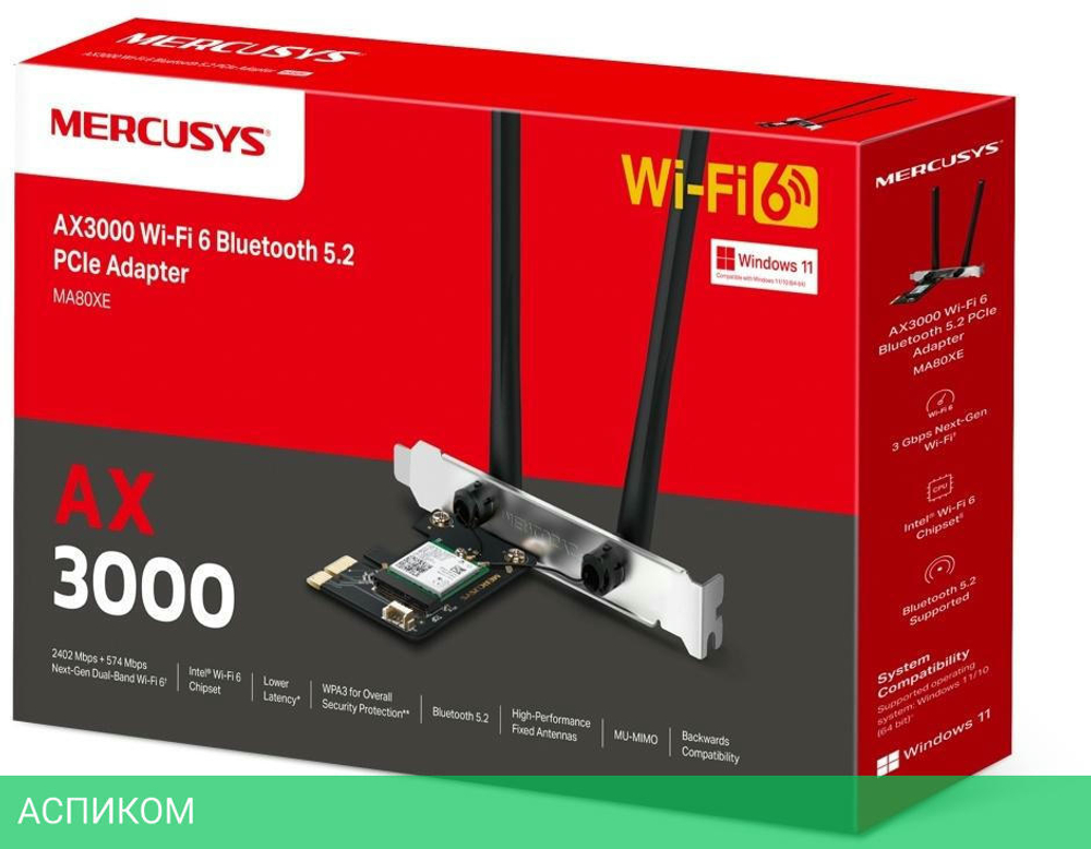 Wi-Fi/Bluetooth адаптер Mercusys MA80XE