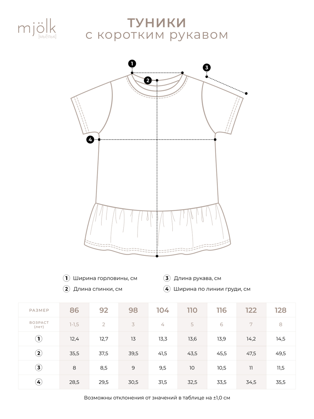Туника с коротким рукавом Mjölk Бабочки