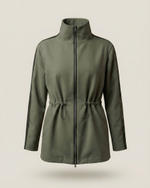 Жакет на молнии в стиле городского сафари в песочном