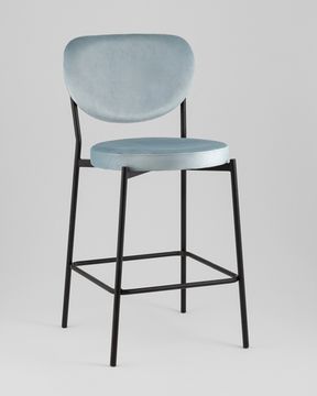 Стул полубарный Барбара NEW велюр серо-голубой NC