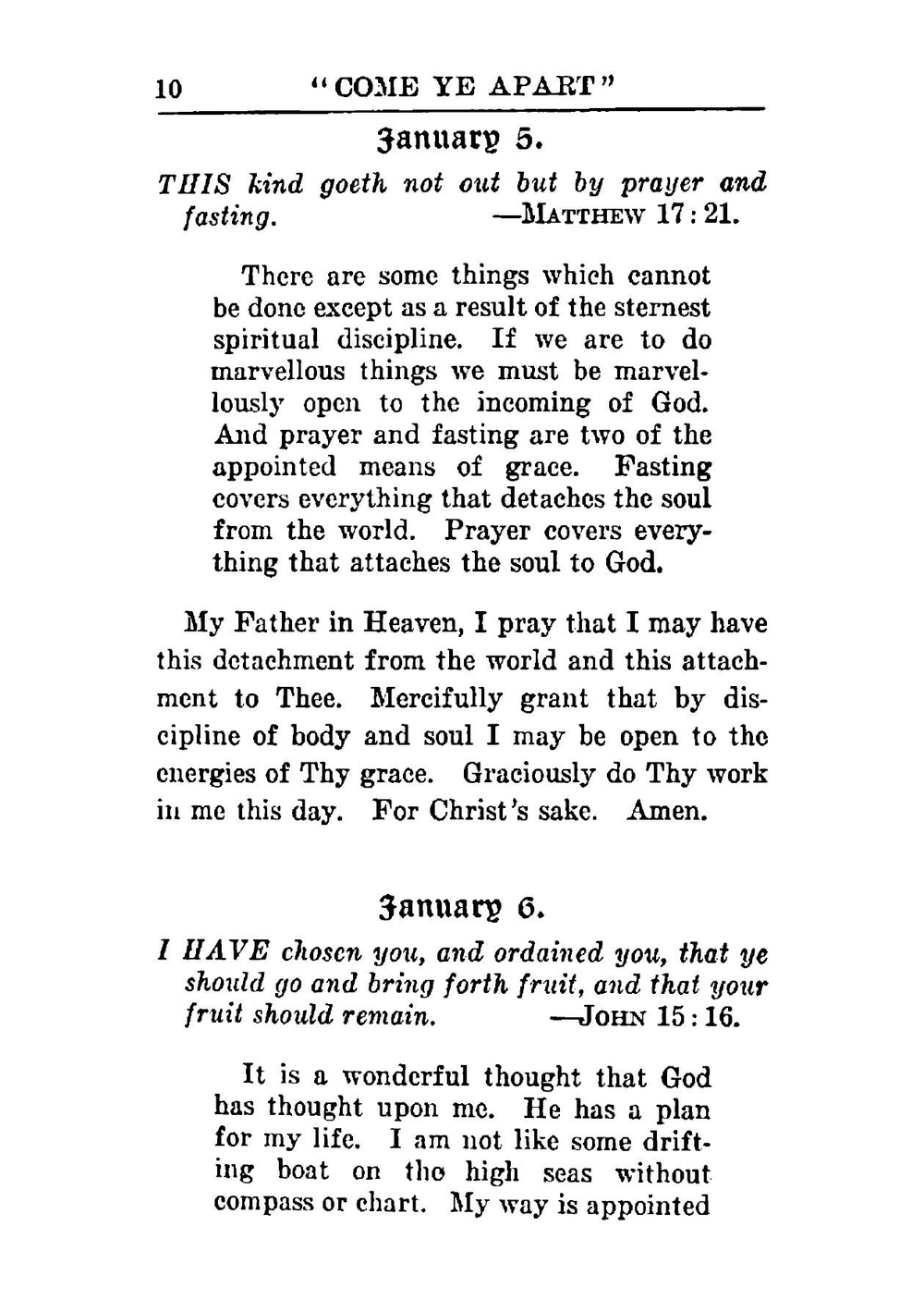 "Come ye apart", daily exercises in prayer and devotion | Jowett John Henry