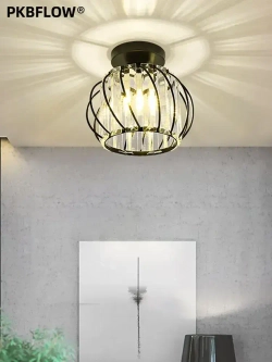 Потолочный светильник,Люстра потолочная подвесная,Черный круглый,В комплекте без лампочек,E27