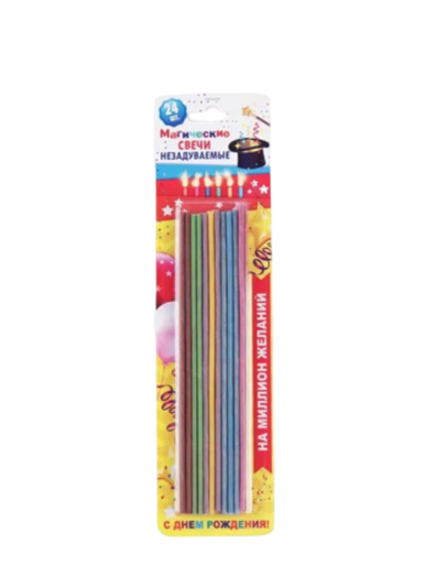 Свечи для торта незадуваемые «Разноцветные», 17 см., 24 шт.