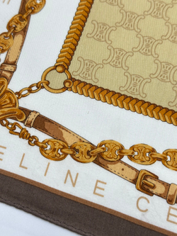 Платок бежевый с лого Celine