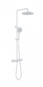 Душевая стойка ABBER Thermostat AF8516FWL с термостатом и изливом, белый матовый