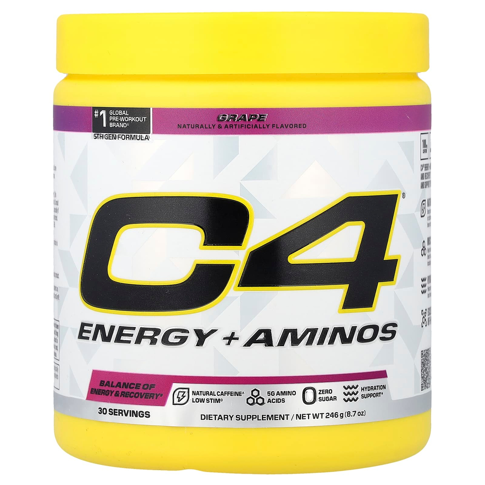 C4 / Cellucor, C4® Energy + Aminos, со вкусом винограда, 246 г (8,7 унции)