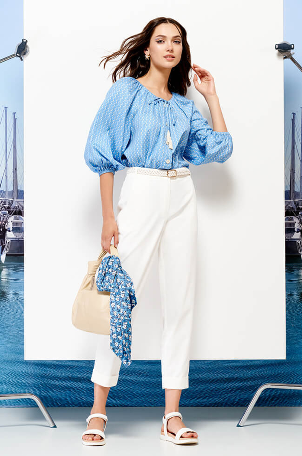 22633 Блузка женская (голубой принт)