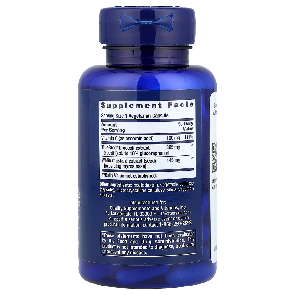 Life Extension, Оптимизированная брокколи и мирозиназа, 30 вегетарианских капсул