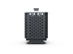 Банная печь Душа- 15 Сетка Перфорация Закрытая Каменка панорама 8мм