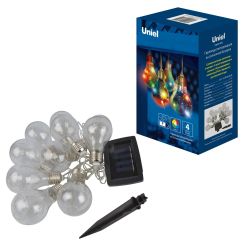 USL-S-126-PT4000 BULBS Садовая гирлянда на солнечной батарее Лампочки. 40 светодиодов. Разноцветный свет. 1xАA Ni-Mh аккумулятор в-к. IP44. TM Uniel