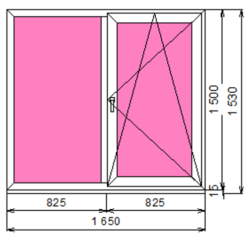 Пластиковое окно 1500 х 1650 ТермА Эко