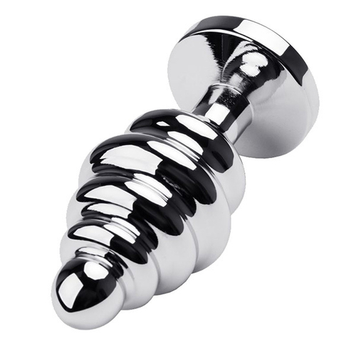 Серебристая фигурная пробка 8см с красным кристаллом ToyFa Metal 717023-9