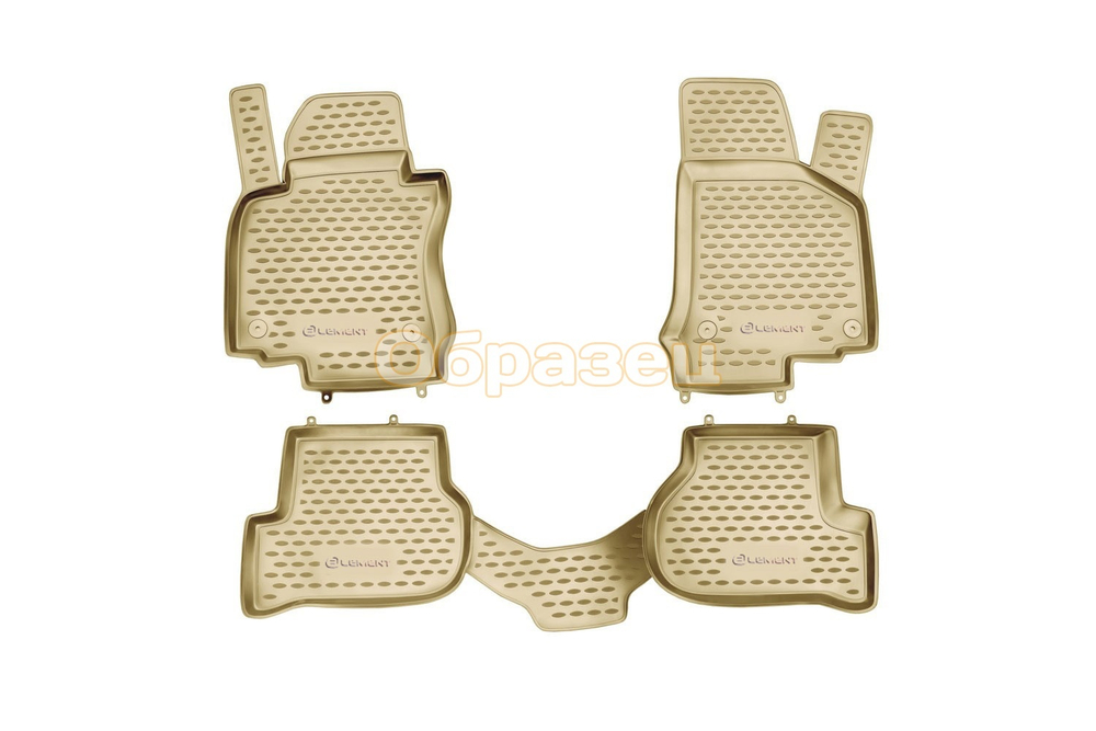 Коврики в салон VW Touareg II 2010-2015, 2015-03/2018, 4 шт. (полиуретан, бежевые) Element.NLC.51.31.212K