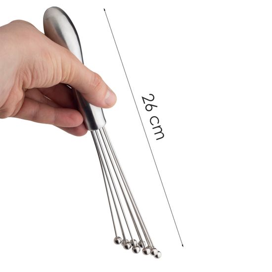 Венчик из нержавеющей стали Kamille КМ-5069 с прямыми прутками и шариками