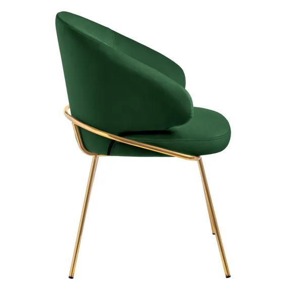 Стул Lime, зеленый микровелюр с золотыми ножками