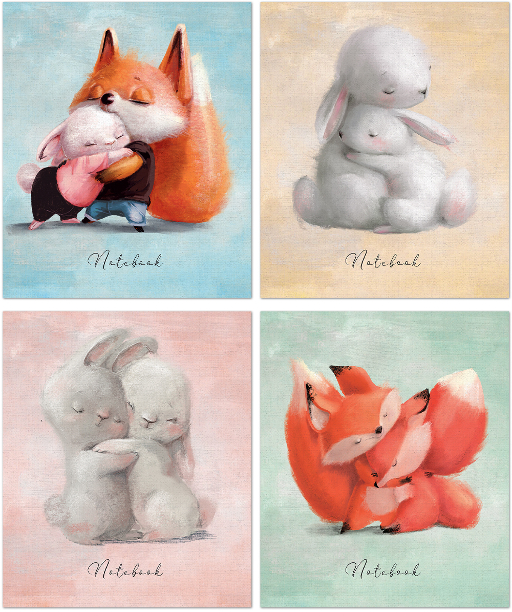 Тетрадь общая 48 листов на скрепке "Обнимашки"