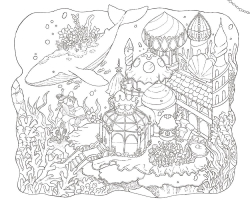 Wonderful houses in an imaginary world by Mona. Coloring book