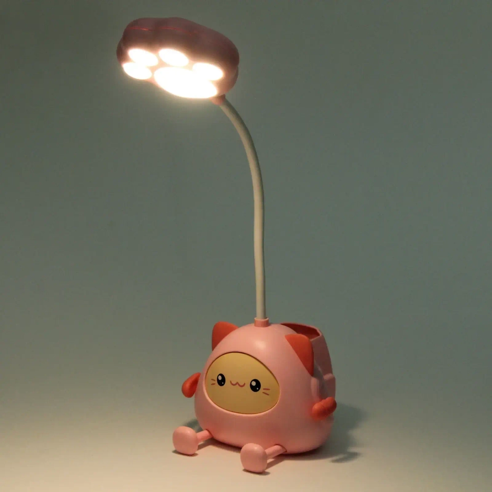Настольная лампа «Милый котёнок» LED 11,5*8,6*31 см, USB 0.6w 5V, Розовый
