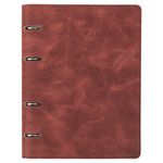 Тетрадь на кольцах А5 (180х220 мм), 120 л., под гладкую кожу, вырубка под кольца, кремовый блок, BRAUBERG "Main", клетка, коричневая, 401710