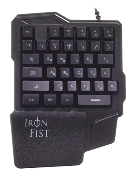 Игровой блок Оклик 701G IRON FIST черный USB for gamer LED (подставка для запястий)