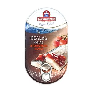 СЕЛЬДЬ АТЛАНТИЧЕСКАЯ ФИЛЕ В ТОМАТНОМ СОУСЕ 175ГР ЖБ САНТА БРЕМОР