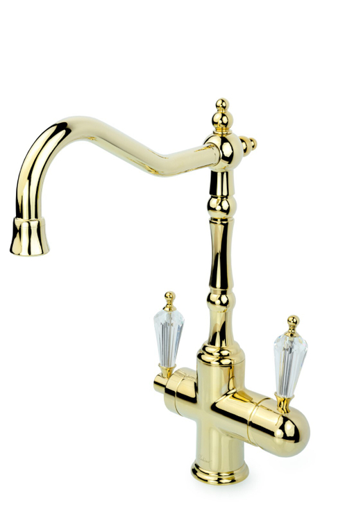 Boheme Смеситель для кухни с краном TRADIZIONALE ORO с кристаллом Swarovski