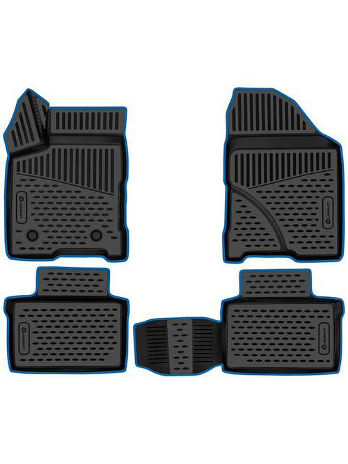 Коврики в салон для LADA (ВАЗ) Vesta (I Рест) 2022- 4шт. (синий кант, полиуретан) KANT.ELEMEN3DA6732121.BL