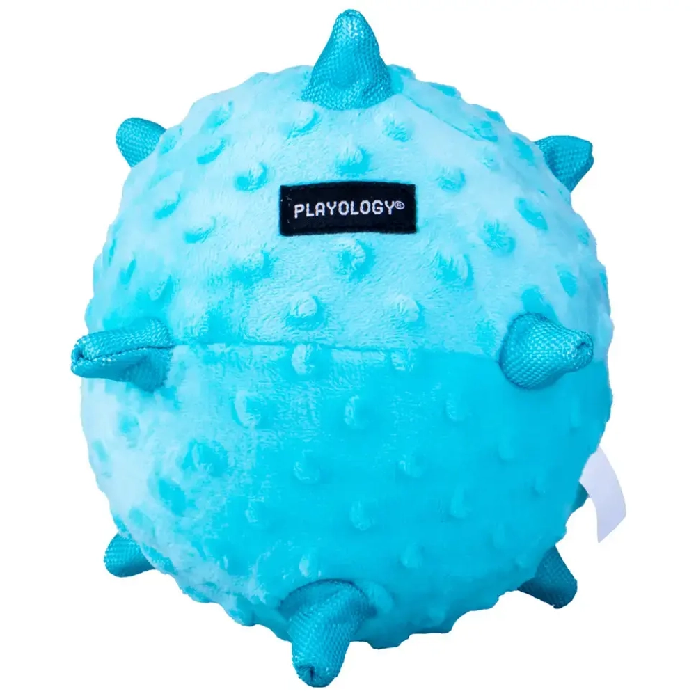 Playology puppy sensory ball сенсорный плюшевый мяч для щенков с ароматом арахиса, 15 см, голубой