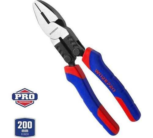 Комбинированные плоскогубцы для тяжелых работ WORKPRO 200 мм, 8 дюймов WP231089