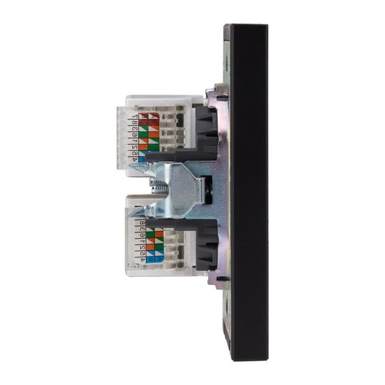 Розетка STRONG компьютерная двойная RJ45+RJ45 кат6 с/у антрацит KRANZ