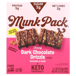 Munk Pack, Жевательный батончик-гранола, морось из темного шоколада, 4 батончика, 32 г (1,12 унции) каждый