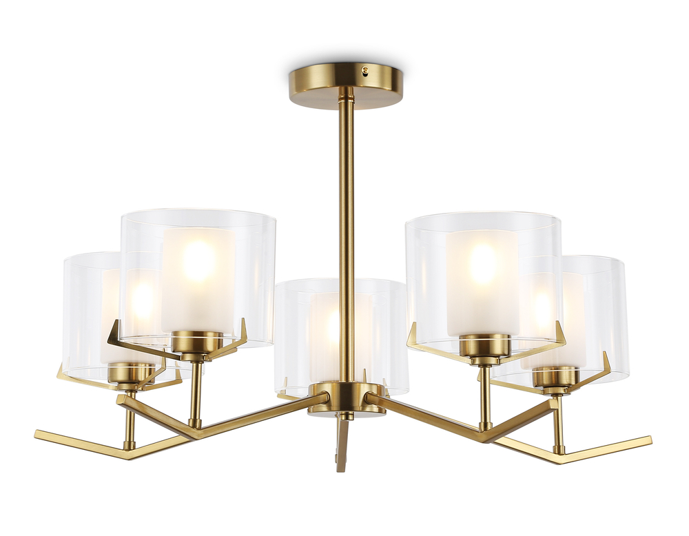 Светильник подвесной LH57007/5 BS/FR латунь/белый матовый E14/5 max 40W D690*390