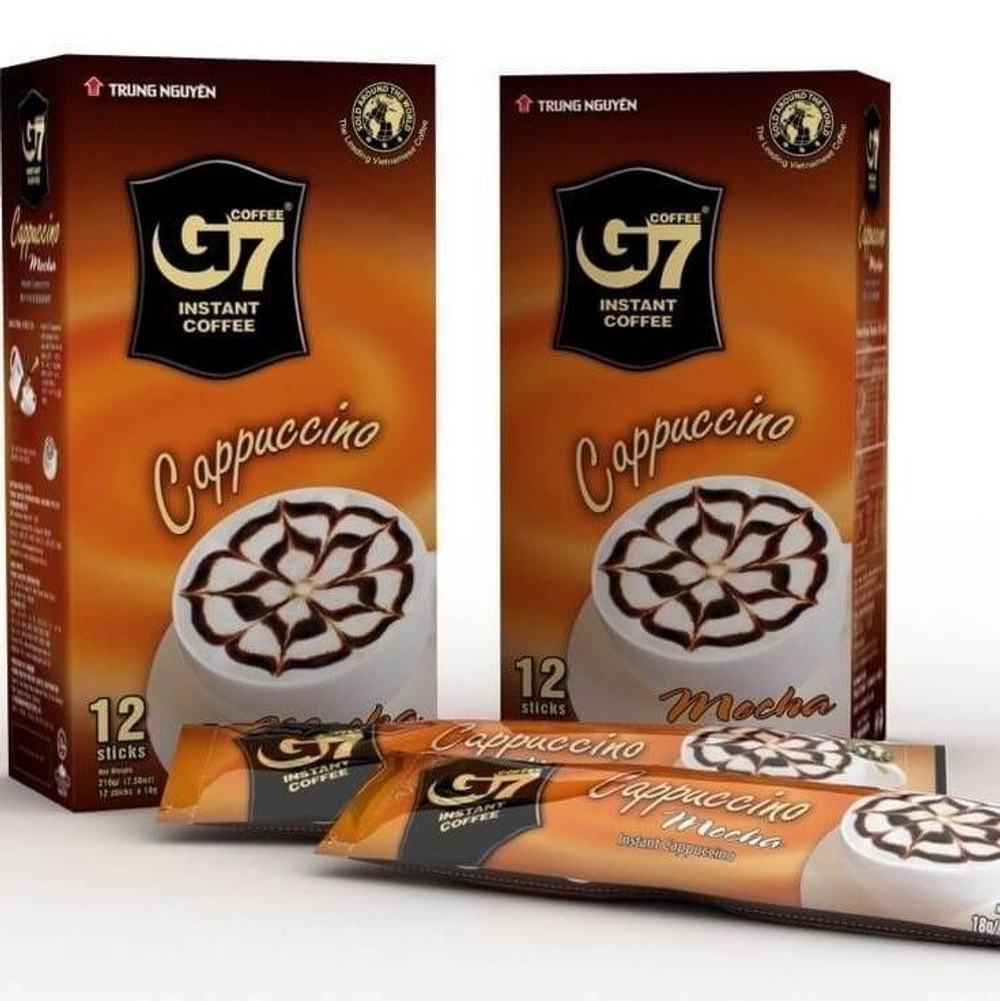 G7 Вьетнамский кофе растворимый Cappuccino Mocha - Капучино Мока (TRUNG NGUYEN), коробка 12саше*18г