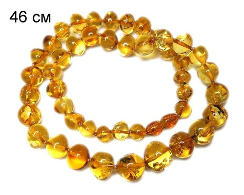 Бусы из янтаря мятый шар (7911)