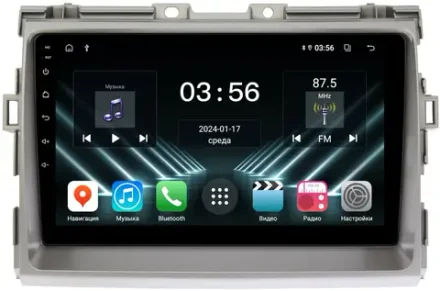 Магнитола для Toyota Estima 3 2006-2016 (без 360, рамка серая 9) - FarCar 9574-9 на Android 13 и IPS экран