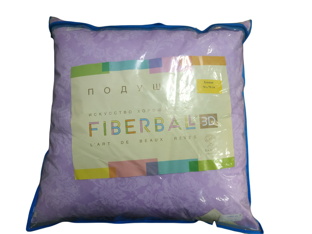 Подушка Самсон "Fiberball 3D" чехол хлопок 60х60