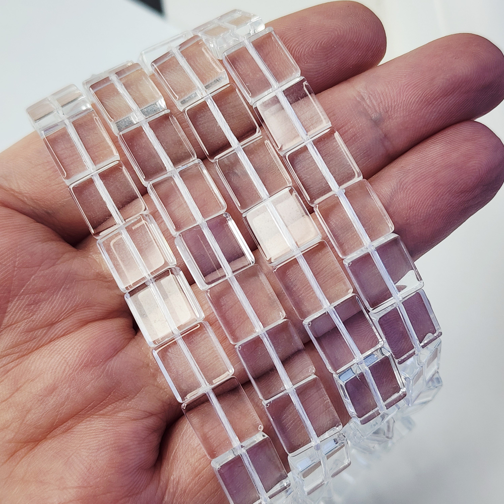 Бусины стекло, хрустальные квадраты 10мм, штучно