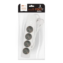 Удлинитель бытовой с заземлением и выключением Jazzway ET-04-300W