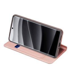 Чехол книжка из PU кожи розового цвета от Dux Ducis для Xiaomi Redmi Note 14 Pro+ 5G, серия Skin Pro Series Case