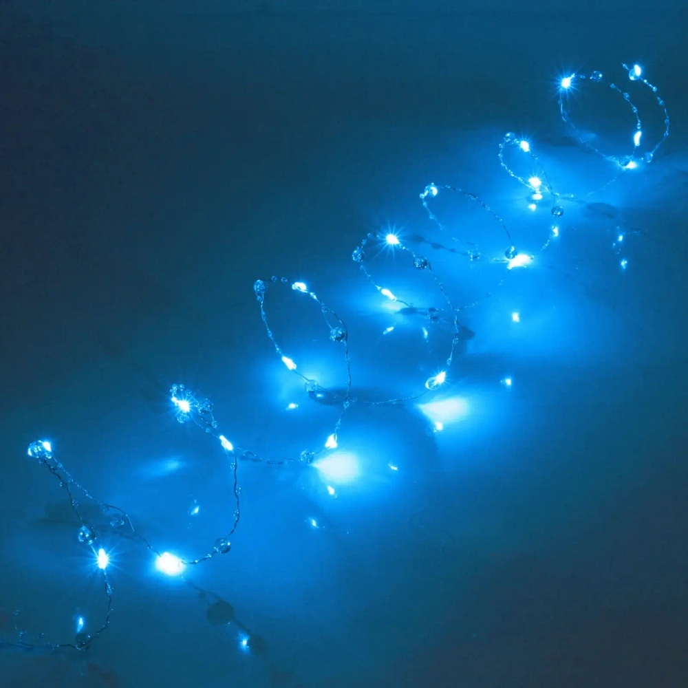 Гирлянда для дома НИТЬ «Льдинка» 5 м 50 ламп LED, 8 реж,IP-20, Голубой