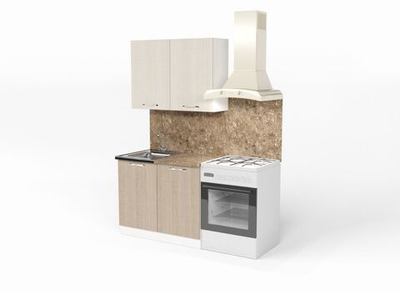 Кухонный гарнитур Ольга мини 1 1000 мм (Латте/Карамель/Белый, Аламбра темная)