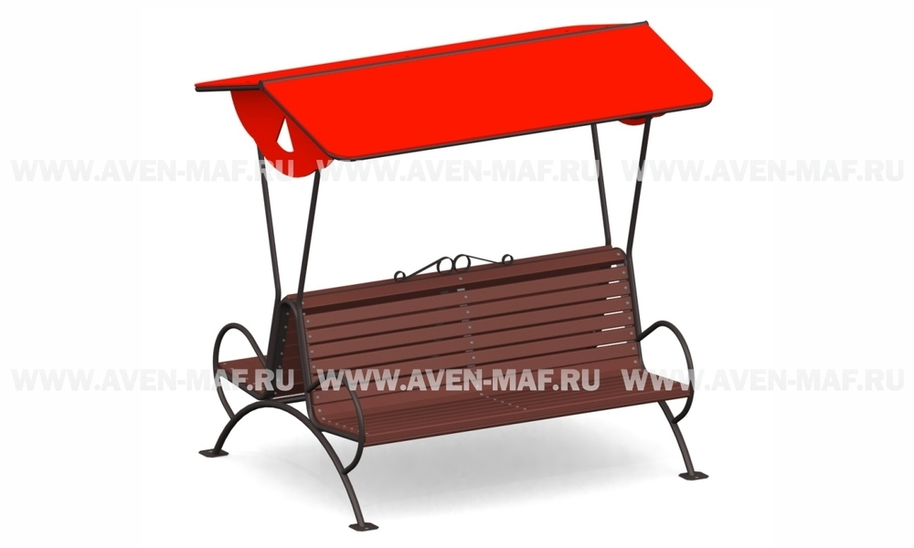 Скамейка на металлическом каркасе