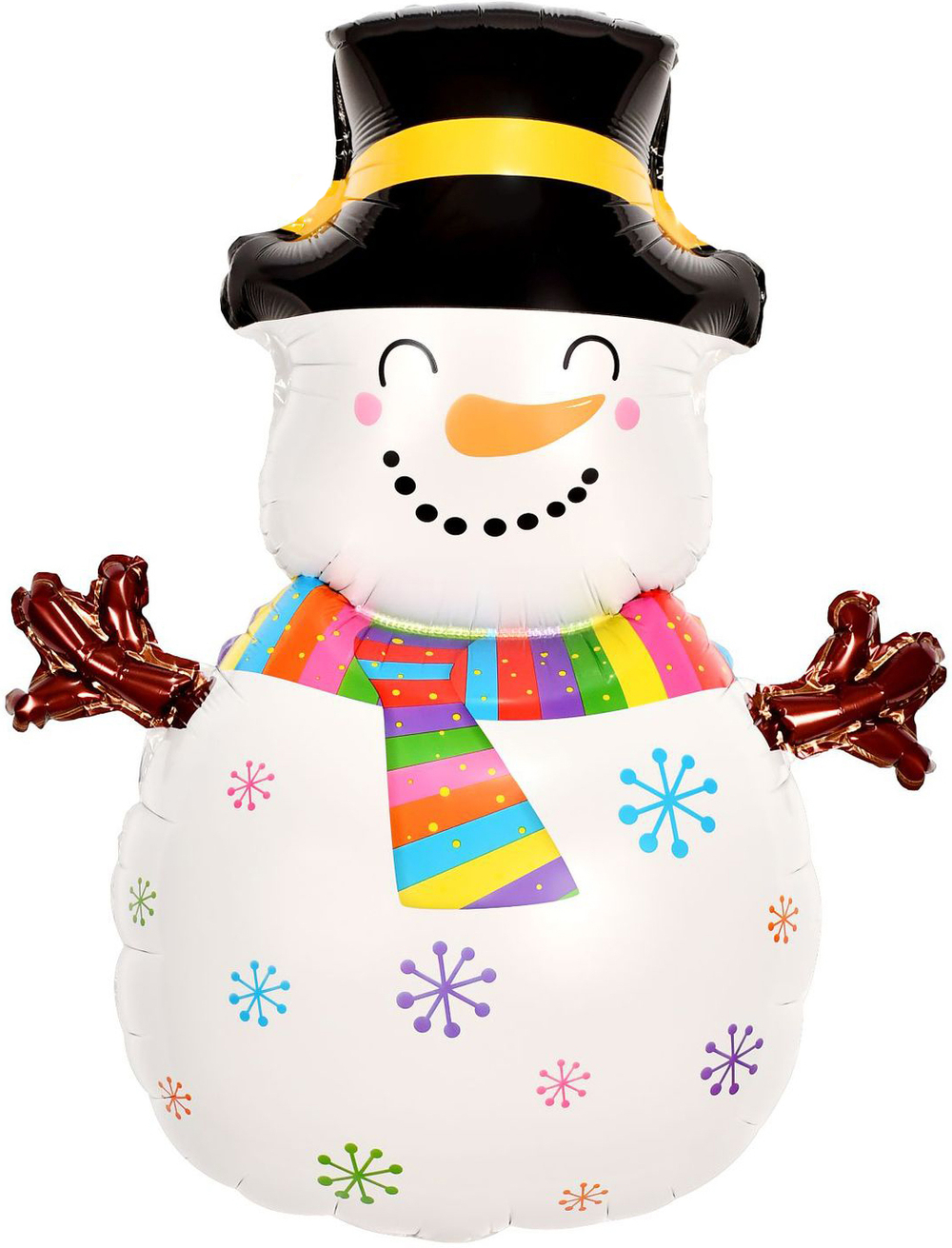 Фигура 34"/86см Снеговик в ярком шарфе, 1 шт. в уп Fl