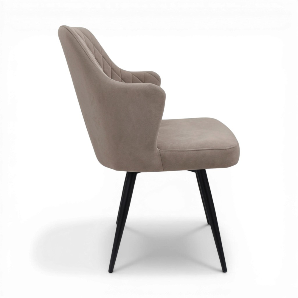 Стул поворотный "Хант 360" (арт. 345П), велюр Бренди В05 латте, ножки круглые черные.