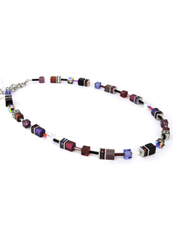 4640 Coeur de Lion стильное фиалково-аметистовое колье с кристаллами Сваровски. Ручная работа.