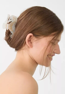 STRADIVARIUS Заколка для волос "Морской конек", белый