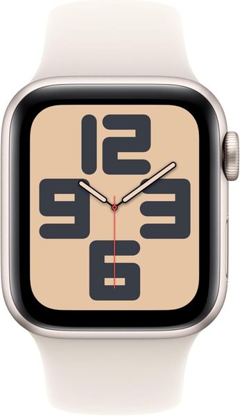 Умные часы Apple Watch SE 2024 44 мм из алюминия цвета «сияющая звезда», спортивный ремешок «сияющая звезда» (S/M)