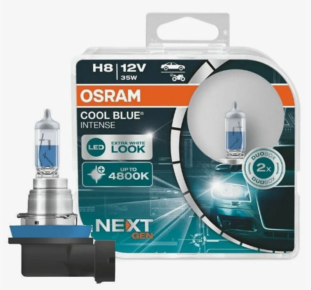 Автолампа H8 12V 35W (PGJ19-1) Osram 4800K COOL BLUE intens (64212CBN-HCB_DuoBox) к-т ORIGINAL