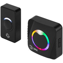 Звонок дверной ЭРА POLYCOLOR C100 беспроводной RGB подсветка чёрный 36 мелодий