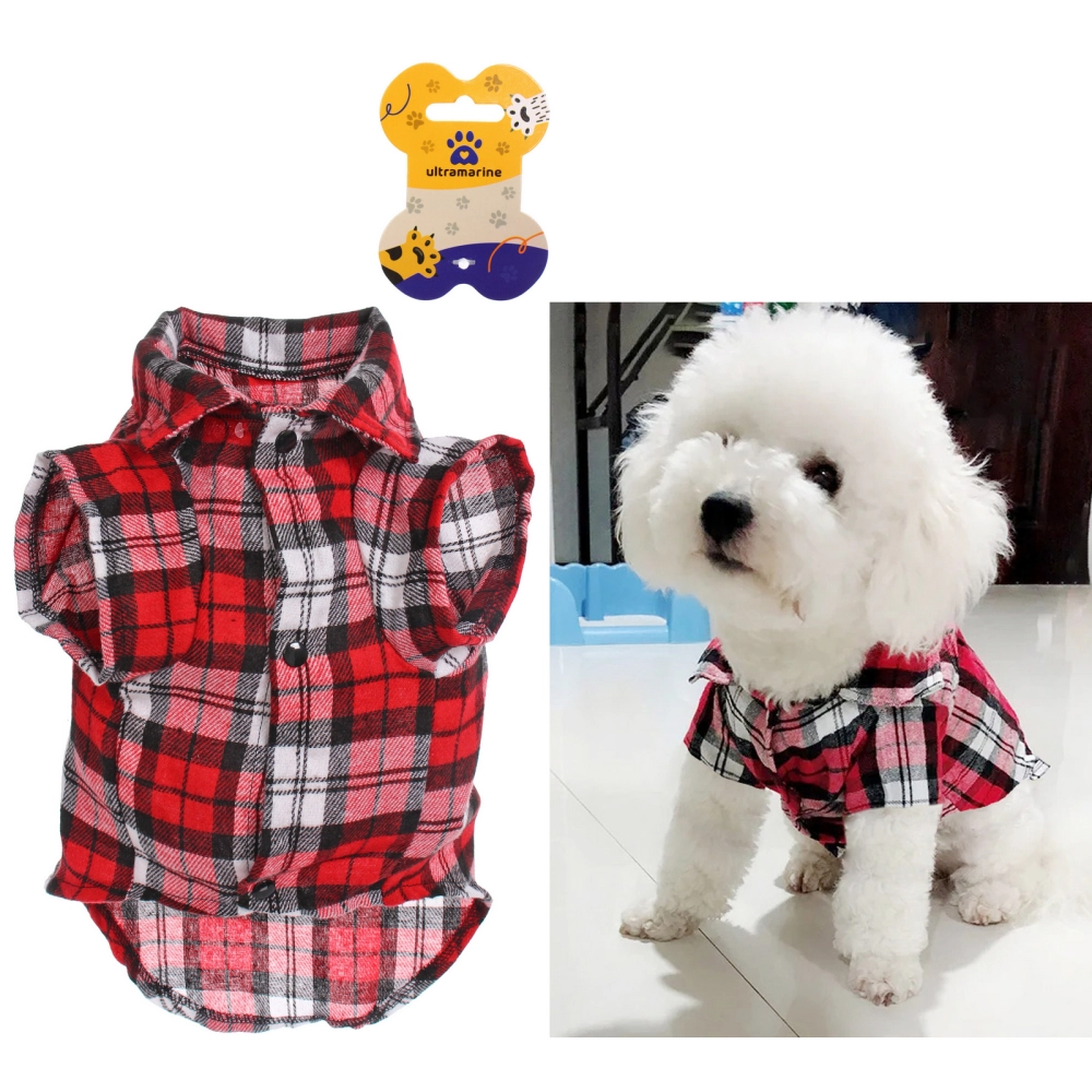 Кофта - рубашка фланелевая для мелких пород собак и кошек «BRO Style», цвет красный, р 2XL